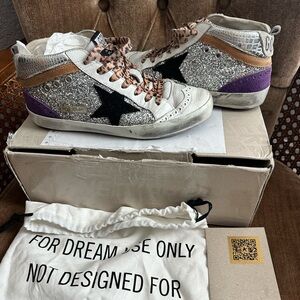 Golden Goose Midstars glitter & purple 37